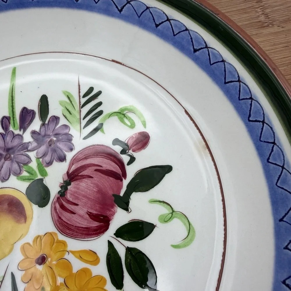 Stangl Pottery Durafired Fruit & Flowers Oven Proof Frying Pan‎ Skillet 8